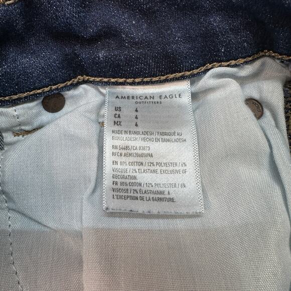 American Eagle Denim Short WMNS 4 Next Level Stretch Curvy Hi-Rise Shortie Blue - Picture 8 of 9